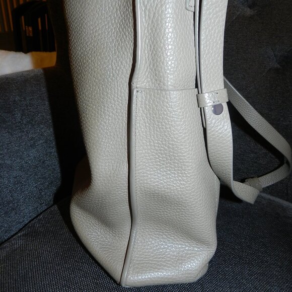 All Saints Mast Taupe Pebbled Leather Convertible Crossbody Shoulder Tote Bag - Picture 9 of 16